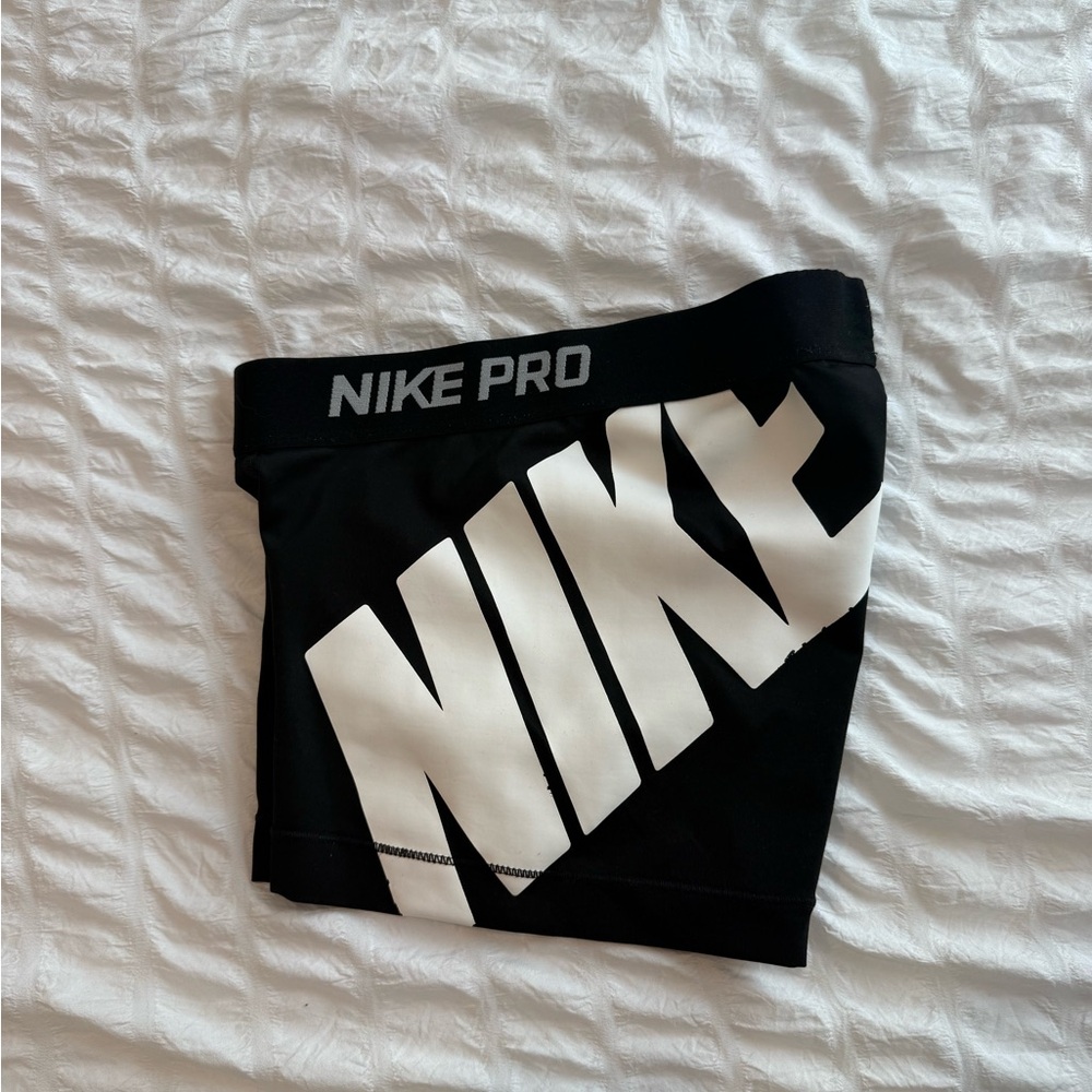 Nike Pro Black and White Athletic Shorts